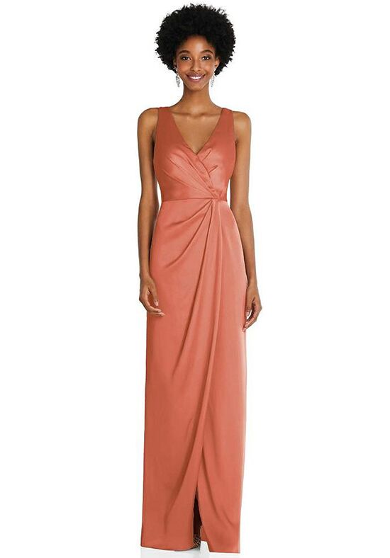 satin faux wrap maxi dress