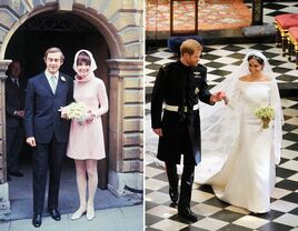 Audrey Hepburn's Givenchy wedding dress; Meghan Markle's Givenchy wedding dress