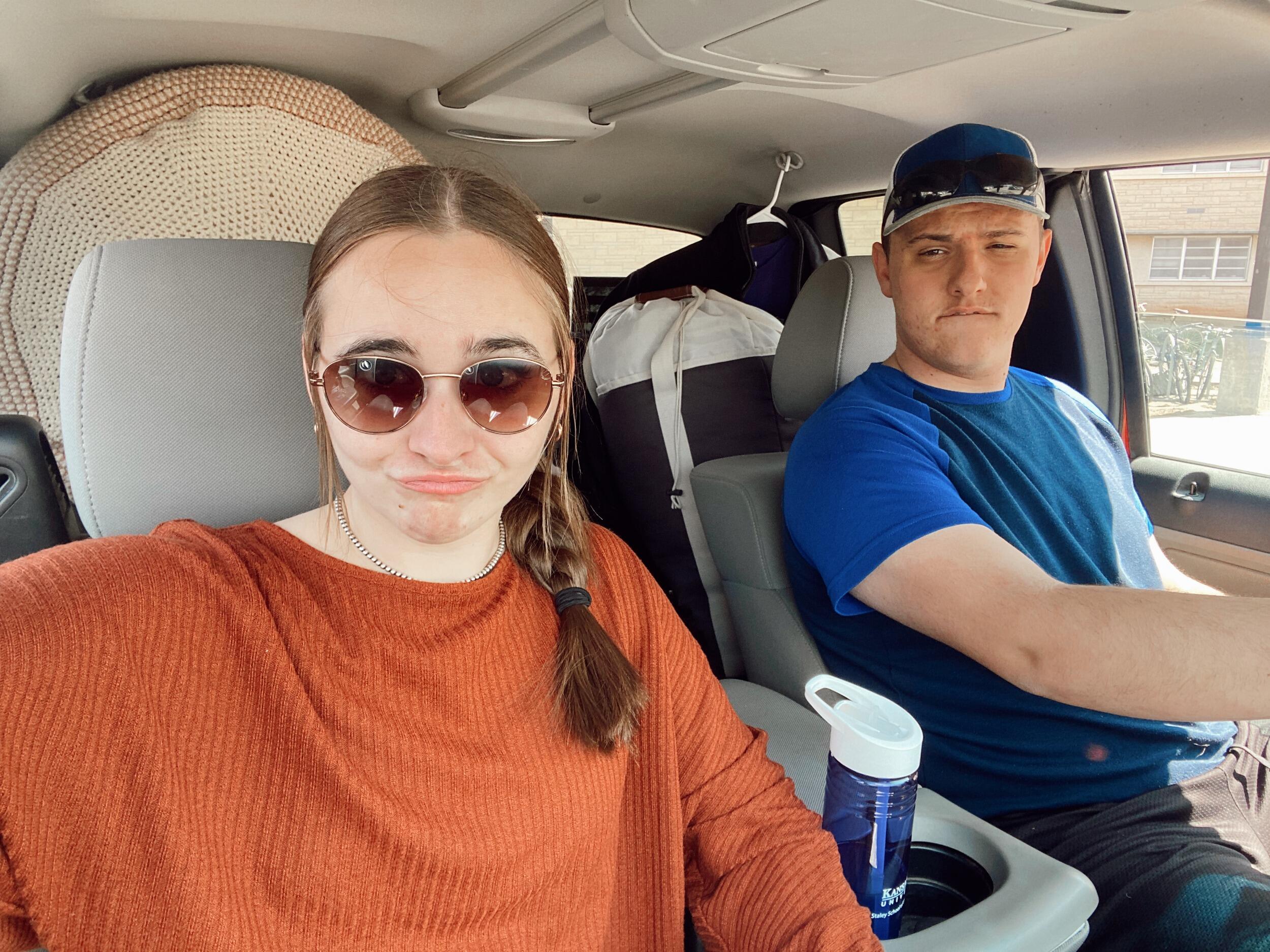 Being goofy on the way to Jarek's house. 