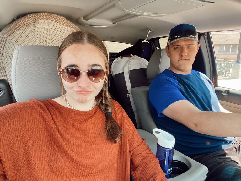 Being goofy on the way to Jarek's house. 