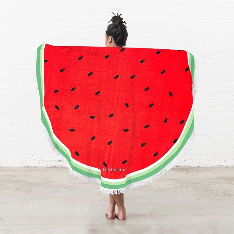 Watermelon round beach towel bridesmaid gift