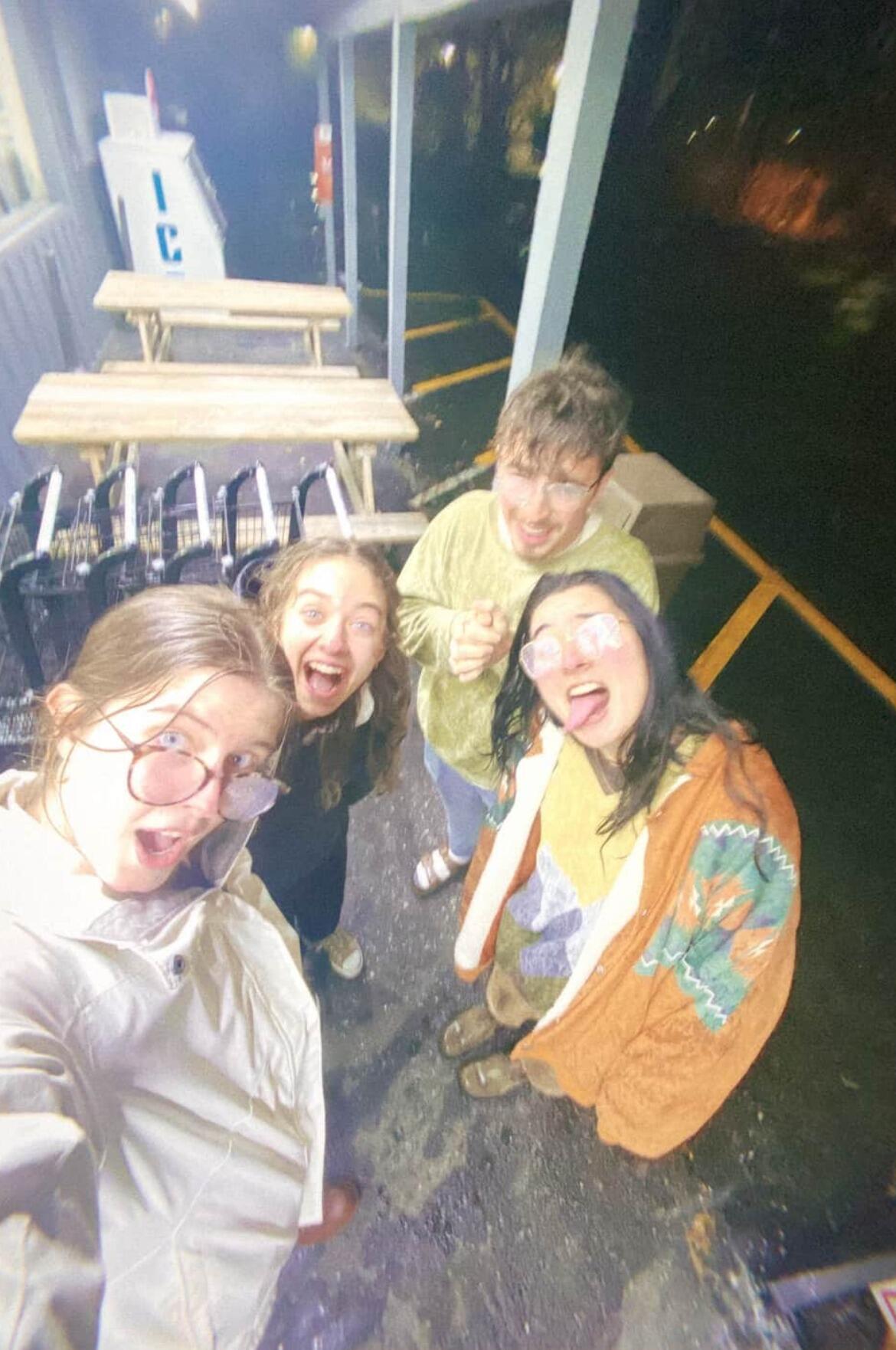 One of many nights when Abbi dragged Mat out to the library (and the rip) to study (and buy kombucha) with Savannah and Gracyn! 