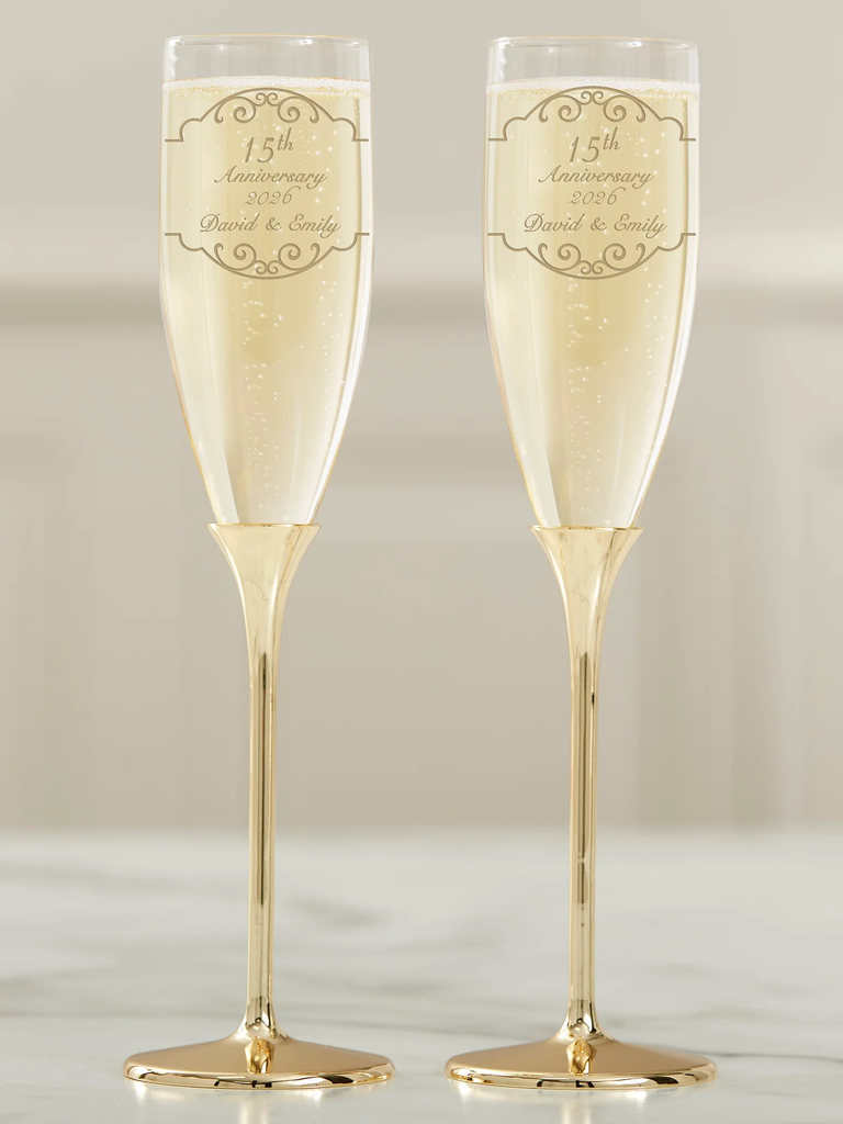 Gold champagne flutes