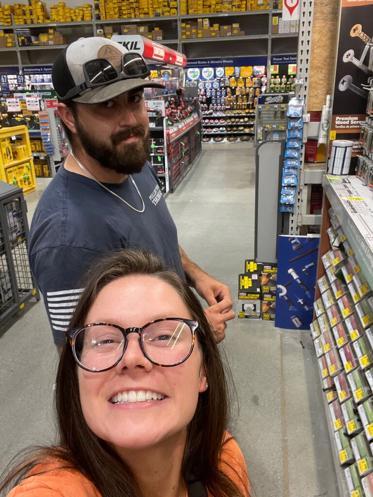 One of our MANY trips to Lowes!