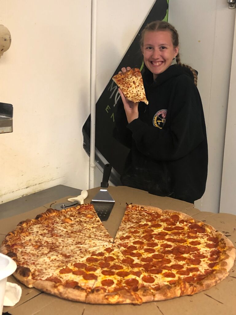 We met over pizza joe started woke at B.C Pizza when he was 14 years old. Zoe started a few years later when she was 16.