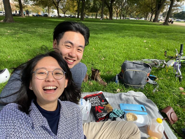 One of three DC visits between 2020 and 2021 where we got a rare weekend together. This warm afternoon, we biked around the city and had a picnic on the National Mall. 