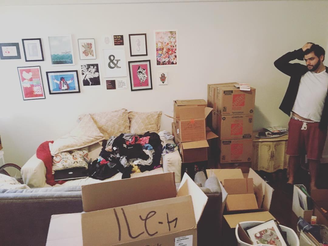Important relationship milestones: moving into our first official place together and Andre learning that Ellen is a terrible packer.