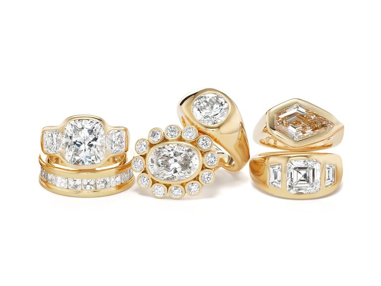 Wide band engagement rings