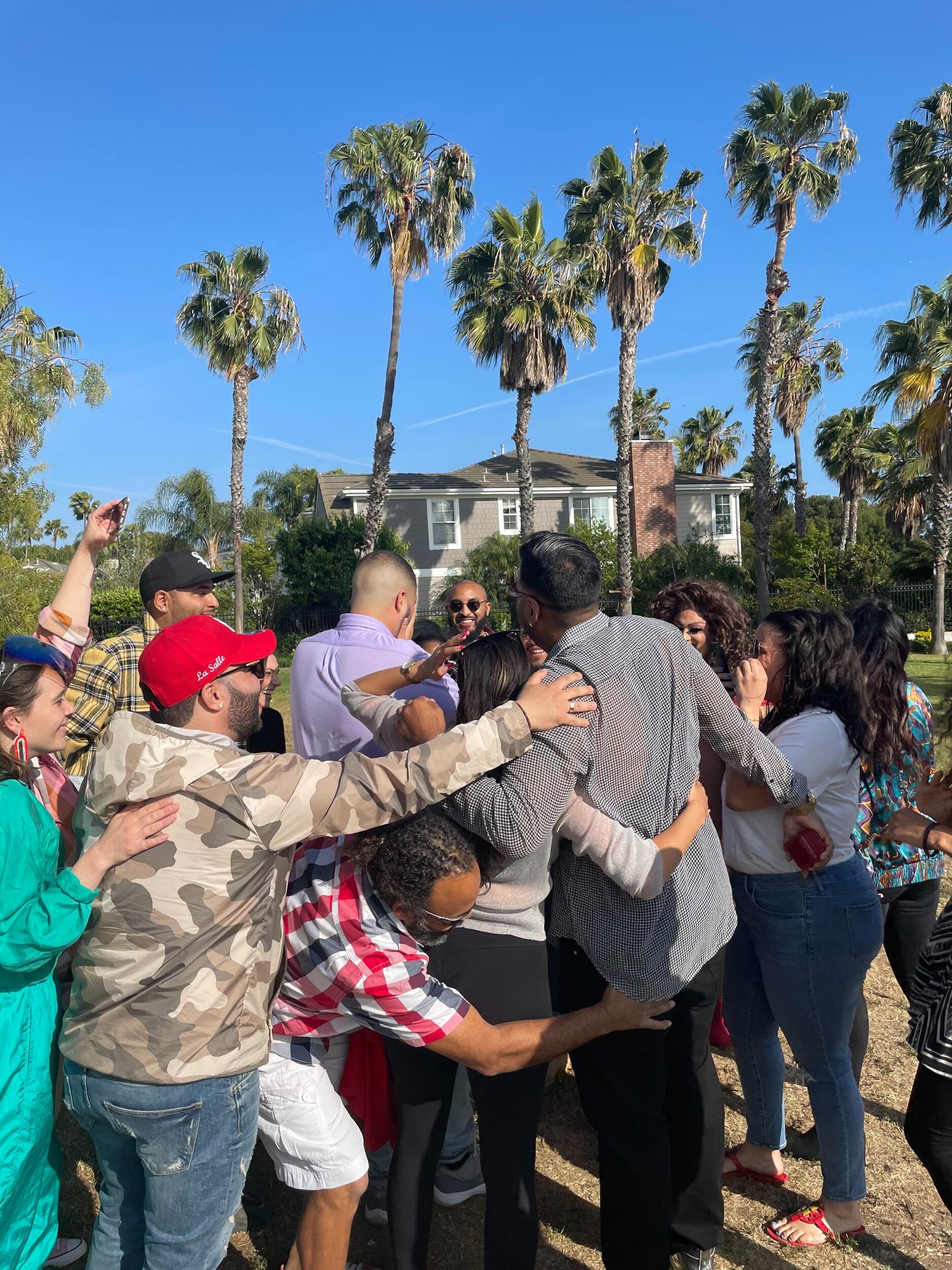 We got engaged in the most us way possible: a surprise flash mob, a fierce drag queen, and a whole lot of love—surrounded by friends, family, and very confused bystanders. Zero chill, 100% unforgettable.