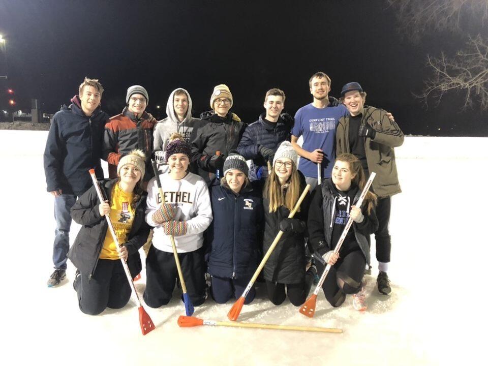 We lived in the same freshman dorm, #eddiesforlife, at Bethel University and were on the same broomball team all four years of college.
I, (David), have no distinct memories of Lily until sophomore year.
I, (Lily), knew of David because we lived in the same dorm and were on the same broomball team. 