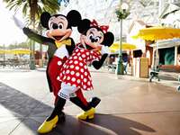 Mickey Mouse and Minnie Mouse