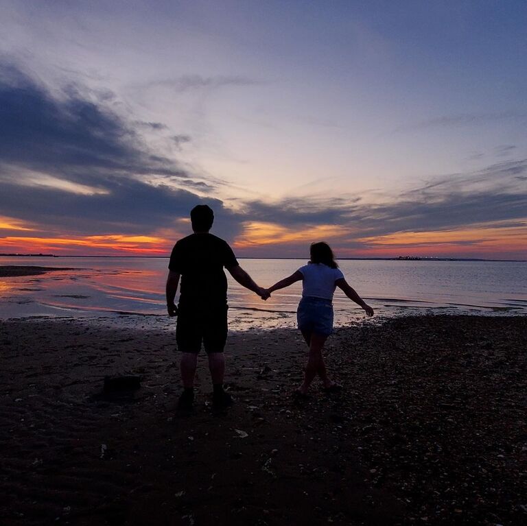 One of our favorite things in the summer is to go see the fireworks down at the bay in Keyport. This would be a year before we would get engaged! 