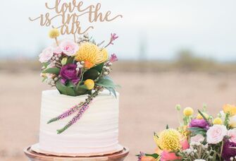 Love is in the air wedding cake