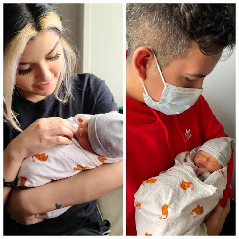 They welcome a new member to Marcela's family, her newest nephew, Angel.