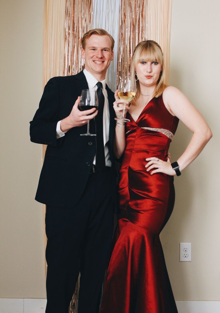 AOII Senior Formal in Caitlyn's apartment during COVID lockdown