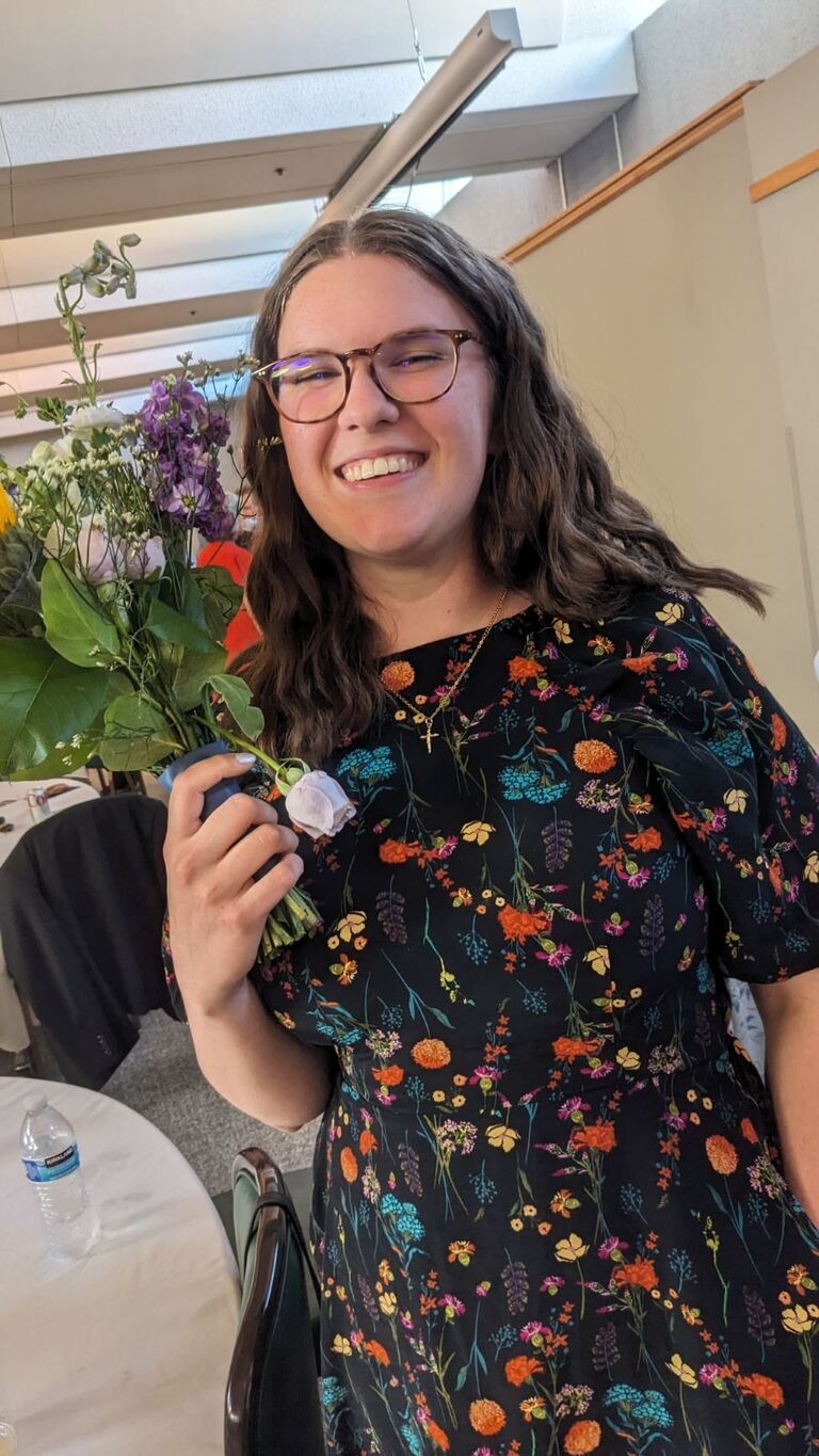 Cecilia caught the bouquet!
