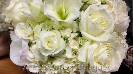 WHITE ROSES BOUQUET WRAP Flower Delivery Las Vegas NV - Vegas Rose