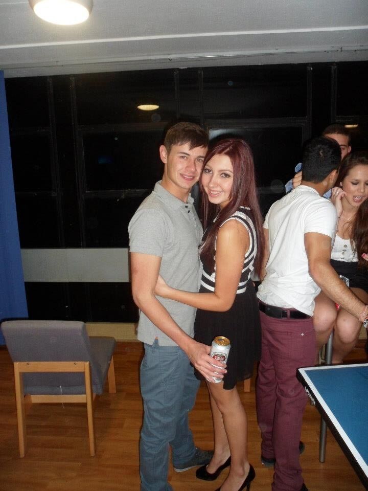 The story begins at Christmas time on the final FND (Friday Night Disco) of the year. Jess and Scott's paths hadn't yet crossed despite being in the same uni halls for 3 months.  This pic was taken in their halls of residency (DC till we die) a few months later.
