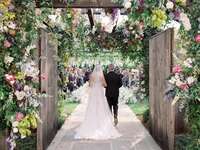 Bride and father walking down the aisle