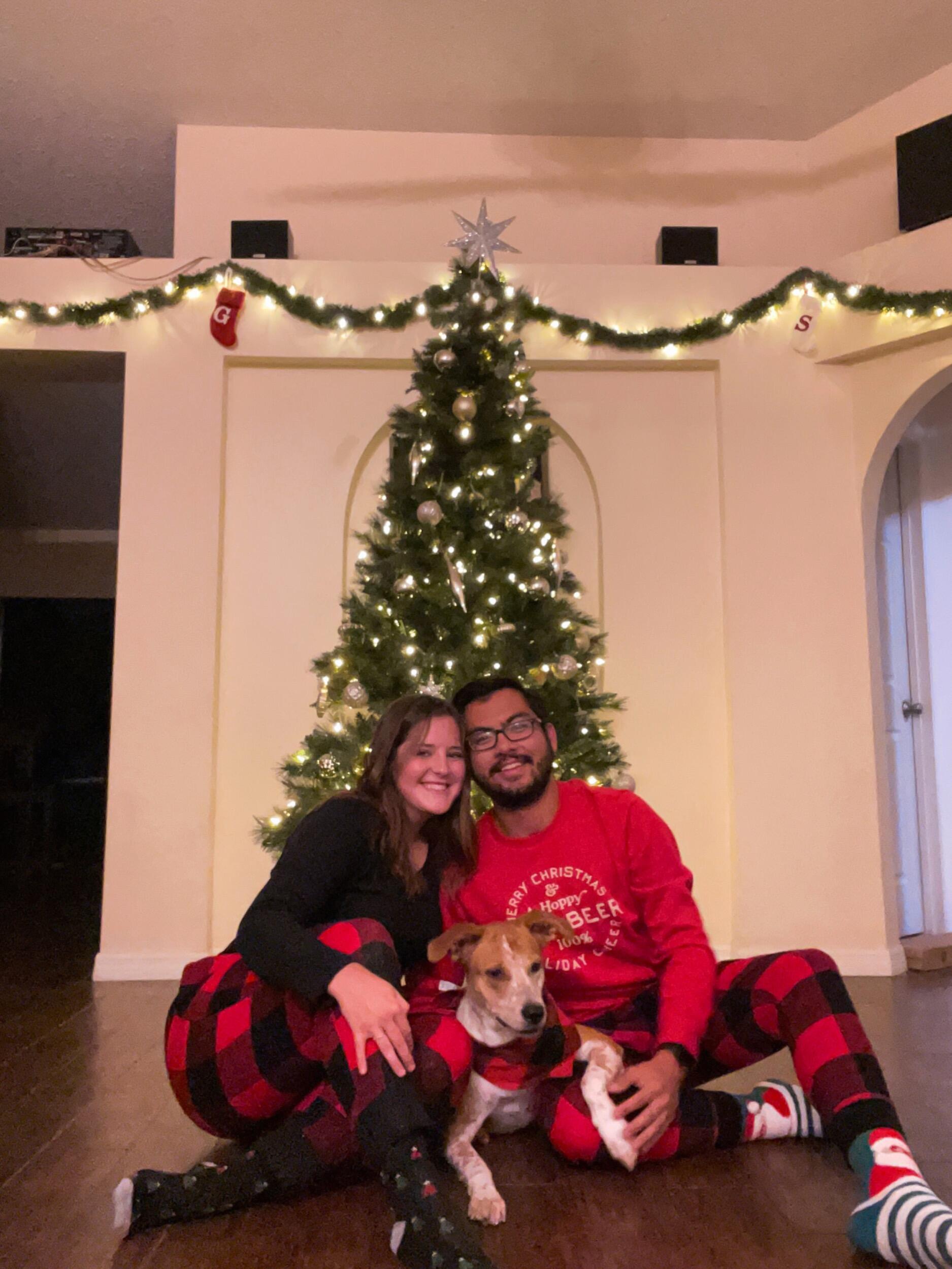 Cali, Sam, and Koda spent their first holiday season together.