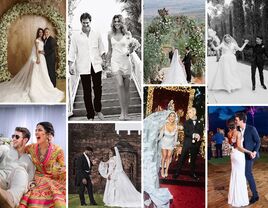 Collage of celebrity destination weddings