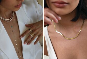 Two necklaces for V-neck wedding dresses