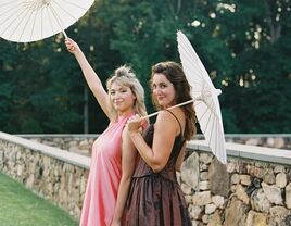 Wedding guests with different hairstyles