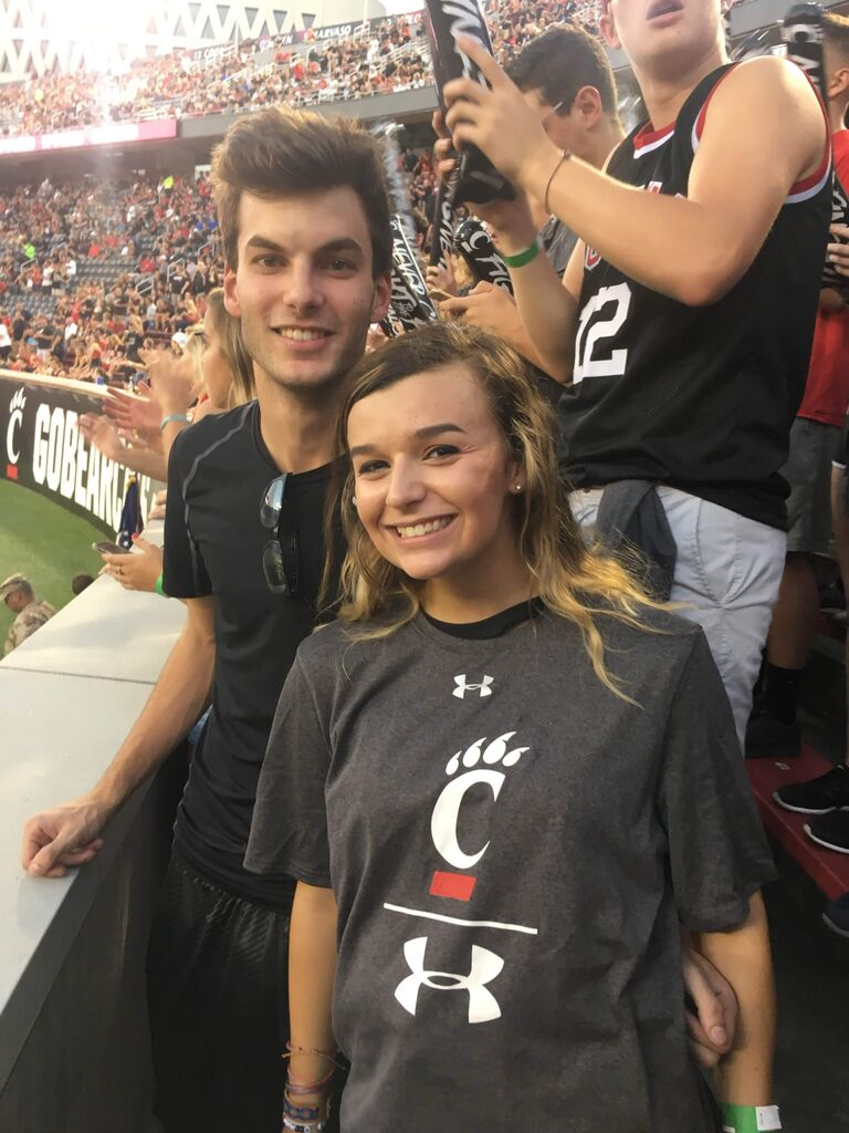 We met our freshman year of college at the University of Cincinnati. We both lived in Dabney Hall and were neighbors and quick friends. We spent a lot of time going to football games with our friends our first semester of school.