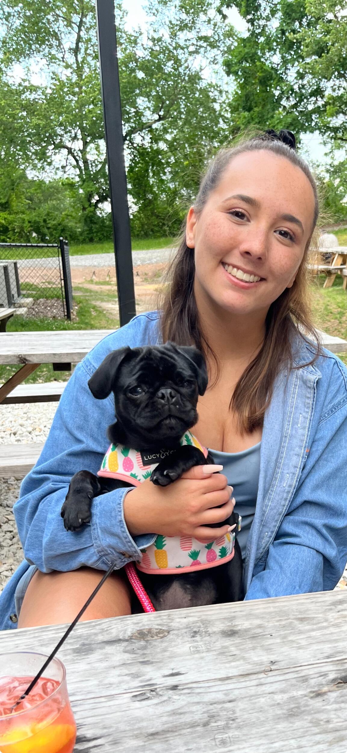 Nikk convinced Gray that they needed a second pug, Pancake!