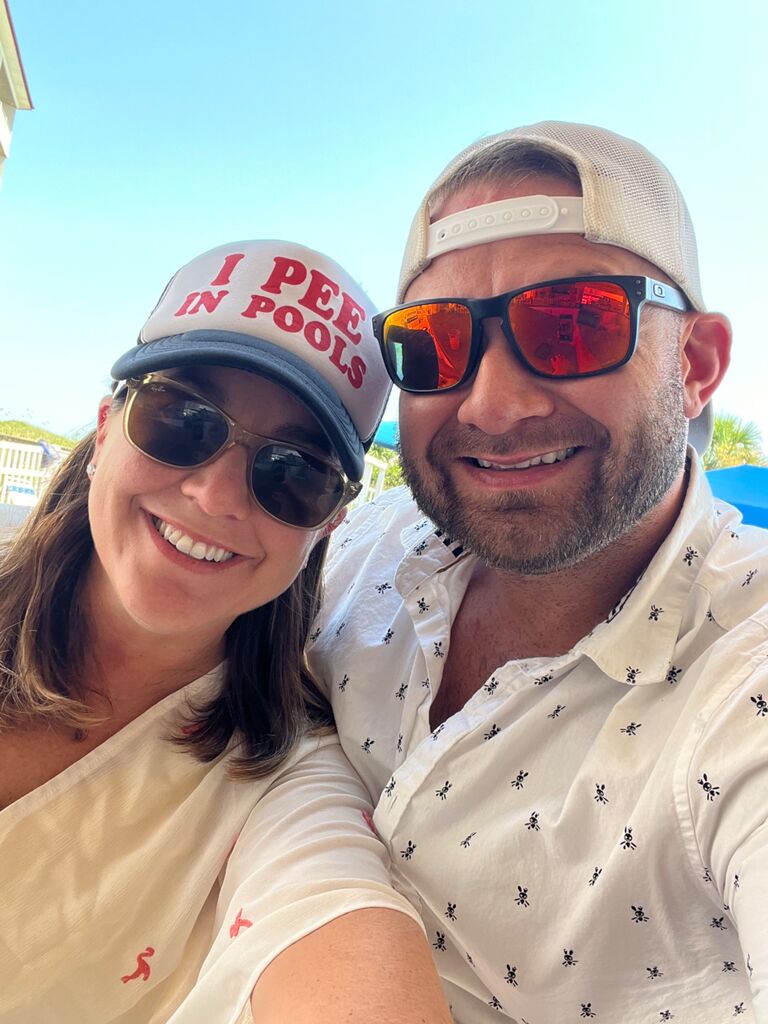 Enjoying some live music at the beach cabana in North Topsail, NC!