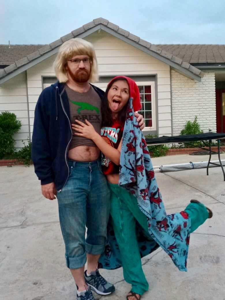 Dressing up as the kids for Halloween