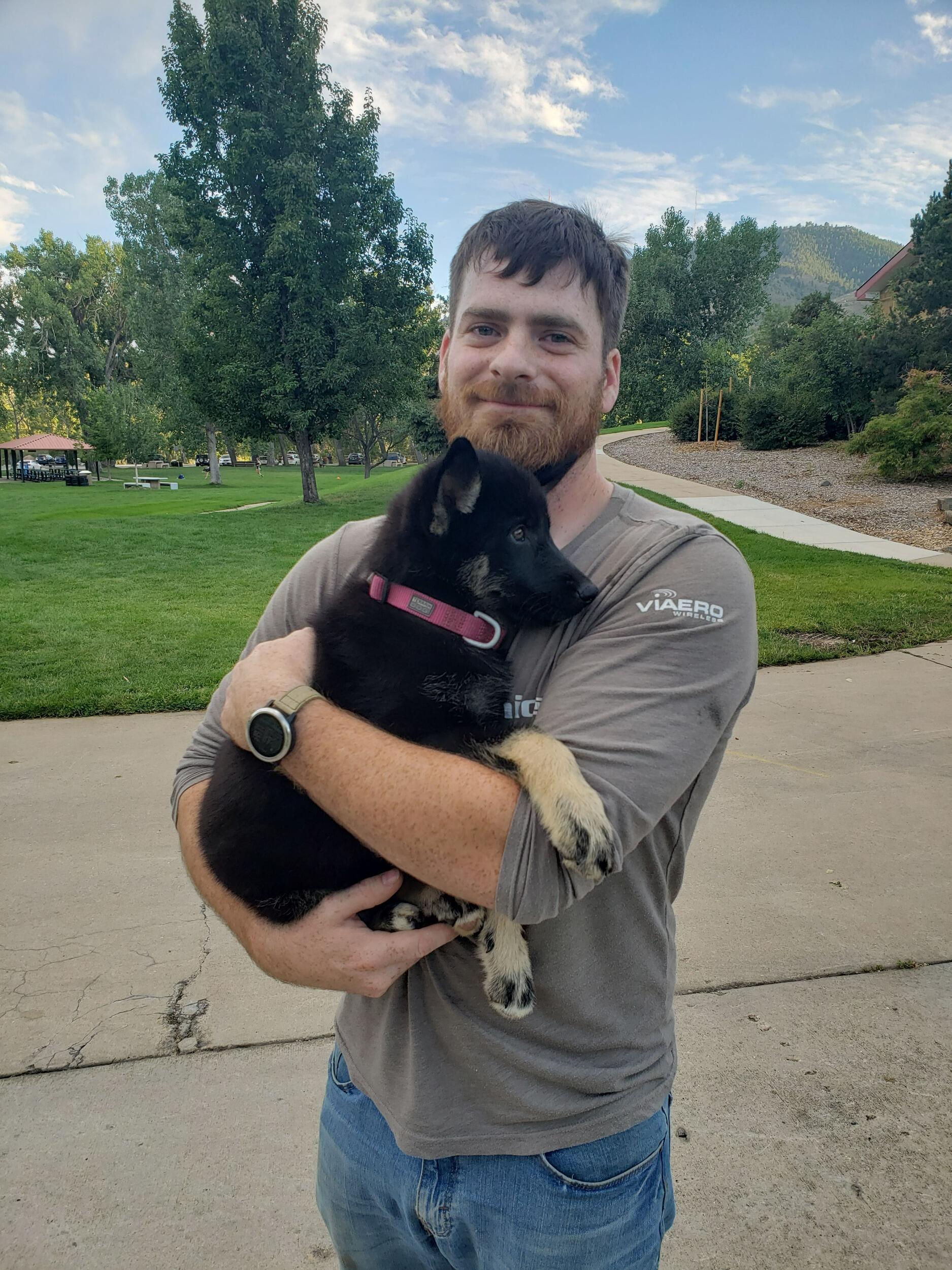 Almost a year later, a sister was adopted for Astrid! Abyss was, and is, Jacob's dream pup!