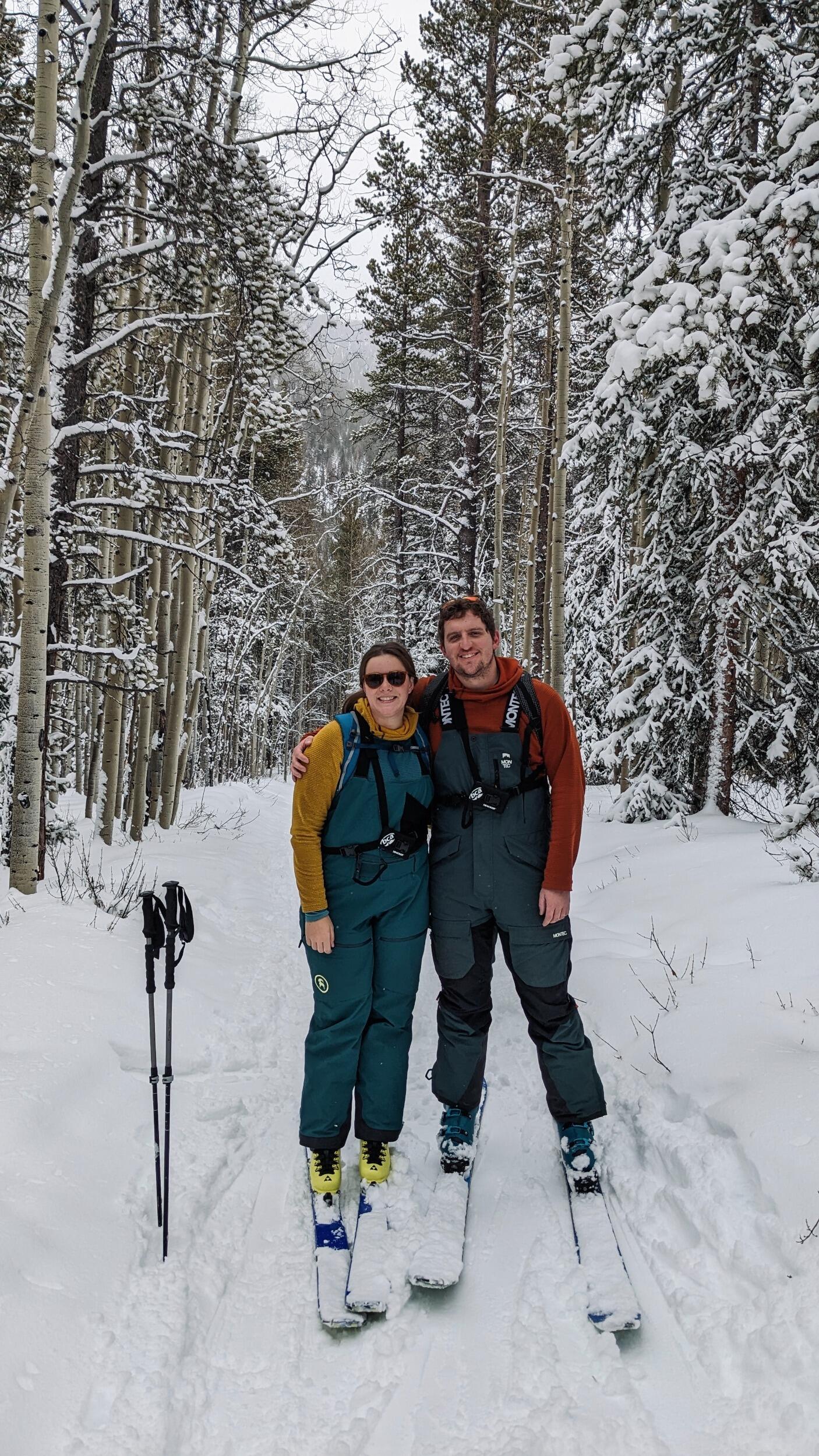 Kyle and Kiana backcountry skiing near Buena Vista, Colorado for New Year's Day!