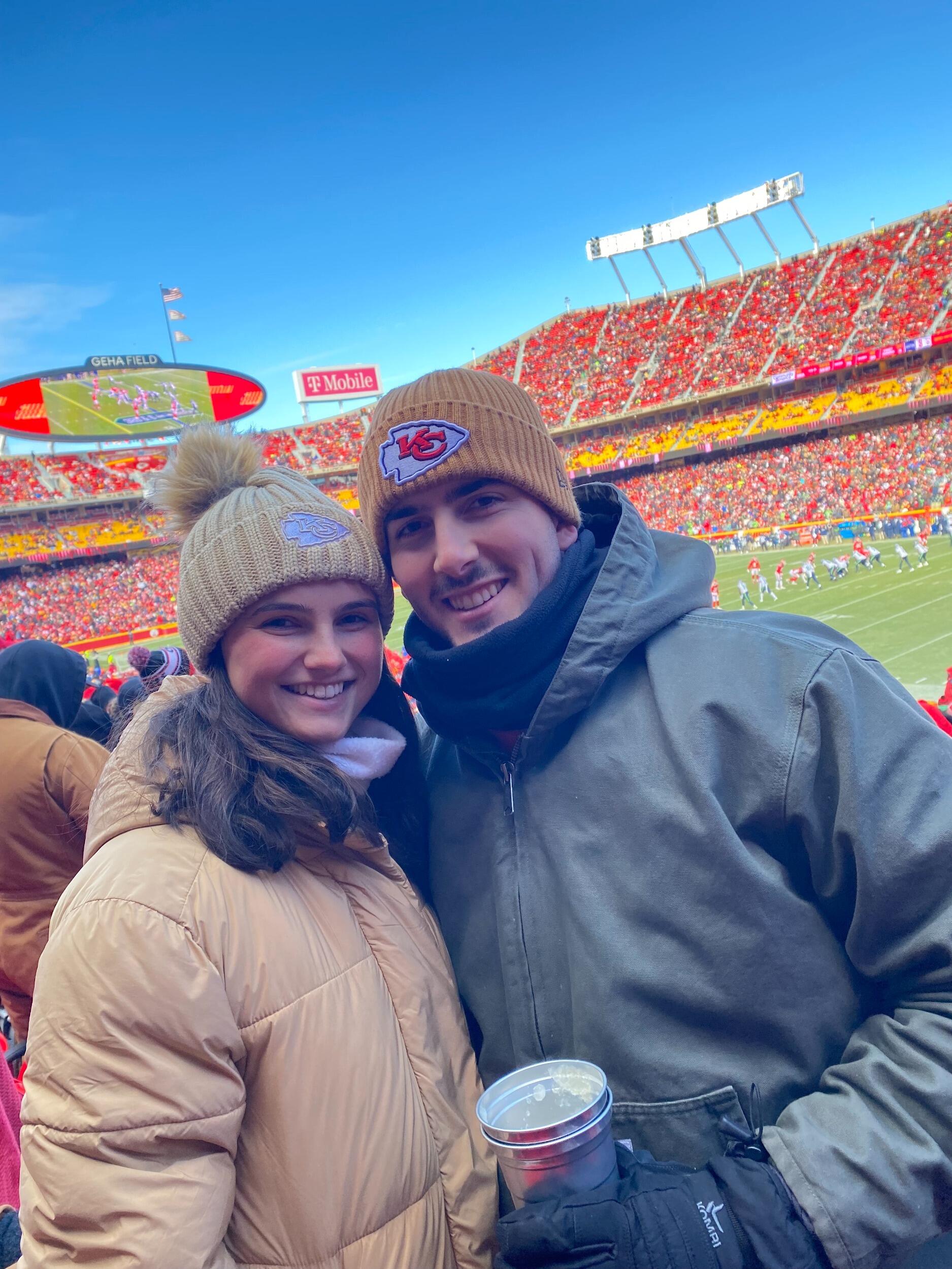 Our first Chiefs game together on one of the coldest days of the year in 2022 :)