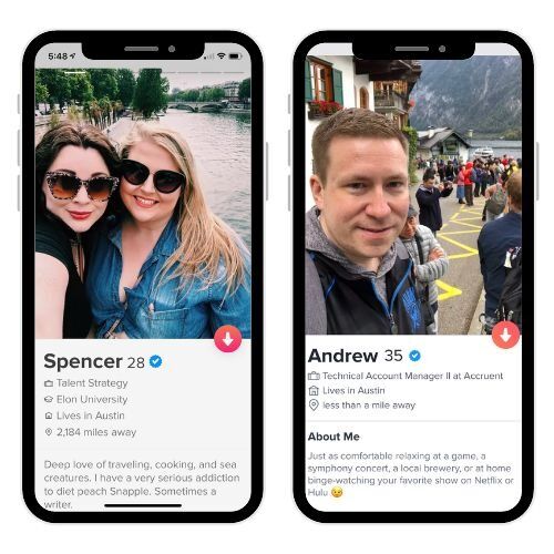 Andrew and Spencer swipe right. Andrew takes the time to write out a real first message! Noticing one of Spencer’s photos was in Paris, Andrew decides to ask about it. Unfortunately for him, Paris is not Spencer’s favorite city and it takes her a week to respond. We won’t discuss how he also called her “quite the cutie” in that message. He made an effort, and that’s what counted.