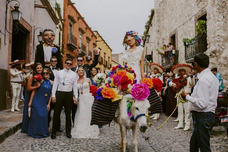 wedding street parade in Mexico