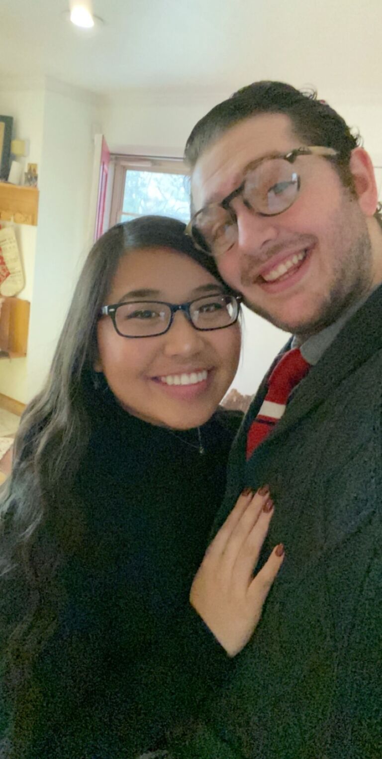 Riley and Kylee celebrating their 4th Christmas together at the Ayar home in Fenton, Michigan.