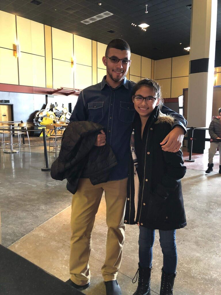 To begin the story, it all started at the AMC theater where we watched Into the Spider Verse.  However, a few months before, we met in Spanish class, and found out our birthdays were a day apart.  After many different awkward 1 sentence conversations, we began to talked more and more each day. We talked for about a couple months, then all of sudden we both built up the courage to ask each other on a date. Kathryn beat Ethan to it and asked if he wanted to see a movie and he said YES!!
January 28th we made it official!!
Ethan - 16,
Kathryn - 15