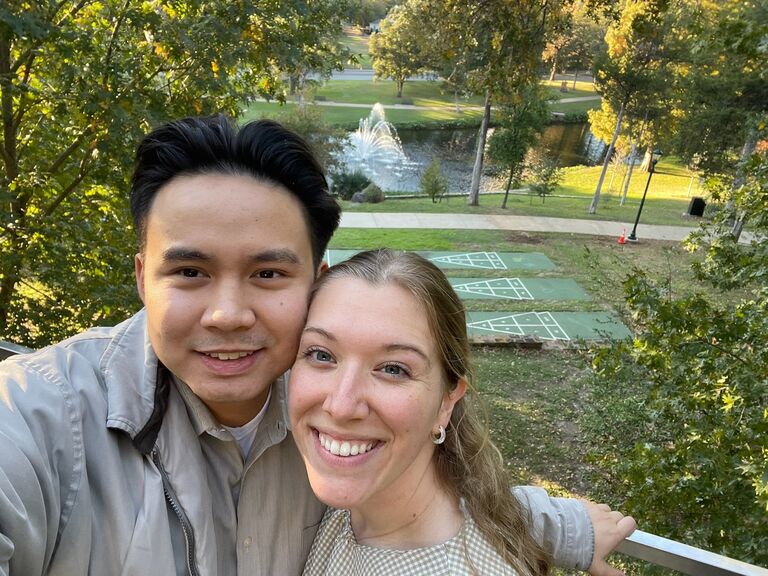 Moments before popping the question