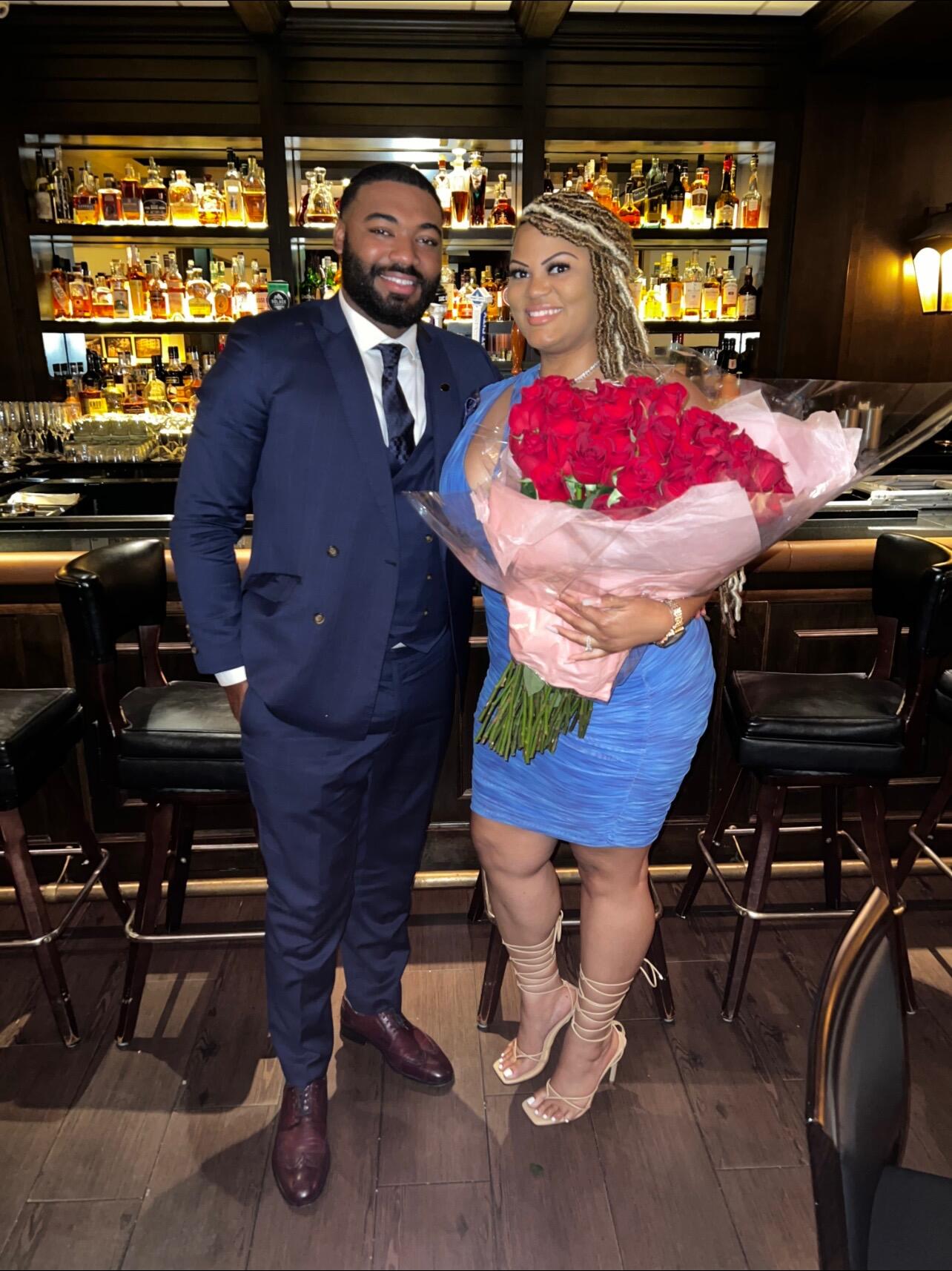 “100 Roses for always being 100 with me” 