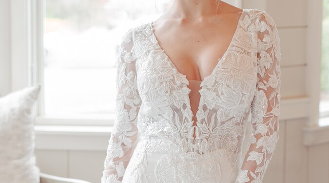 chinese dress ladies Arwen A-line High neck Milk Wedding dress