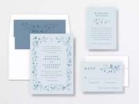 romantic vintage blue spring wedding invitations from the knot