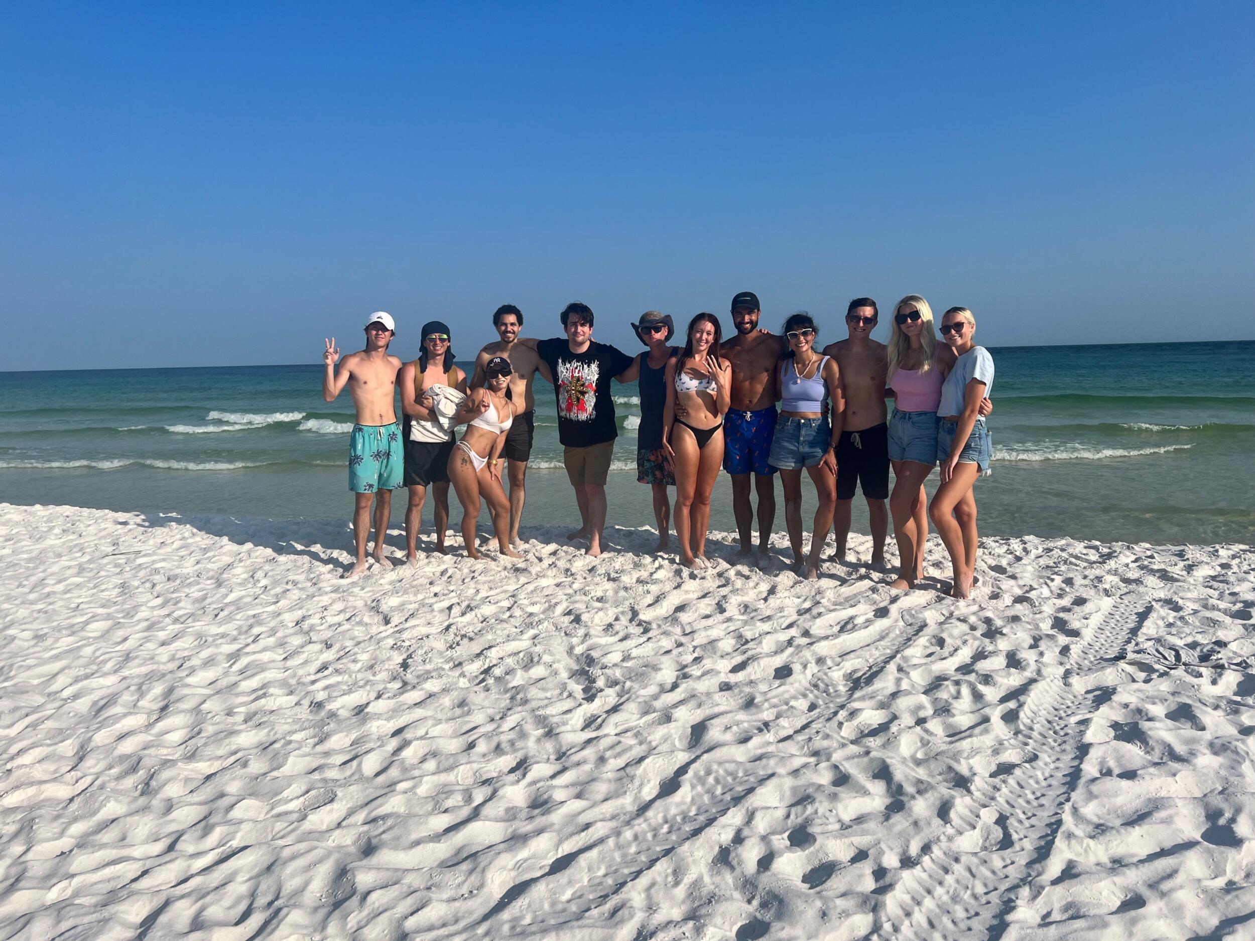 Jonathon completely surprised Samantha with the proposal and a beach party with our best friends!