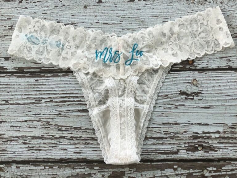 Here Cums the Bride Thong Bachelorette Party Gift, Bridal Lingerie, Bridal  Shower Gift, Bridal Thong 