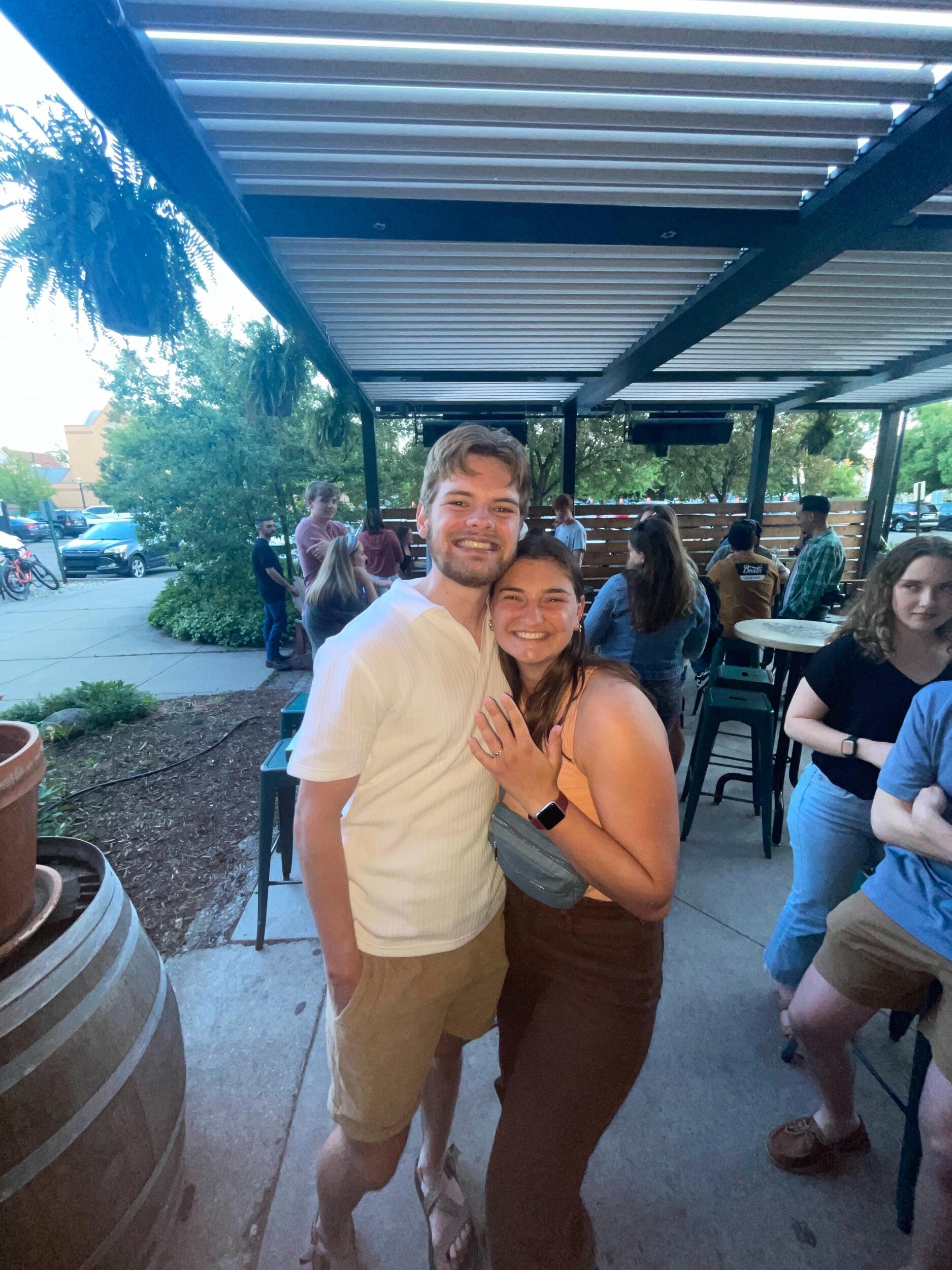 We celebrated with our friends at OBC after getting engaged.