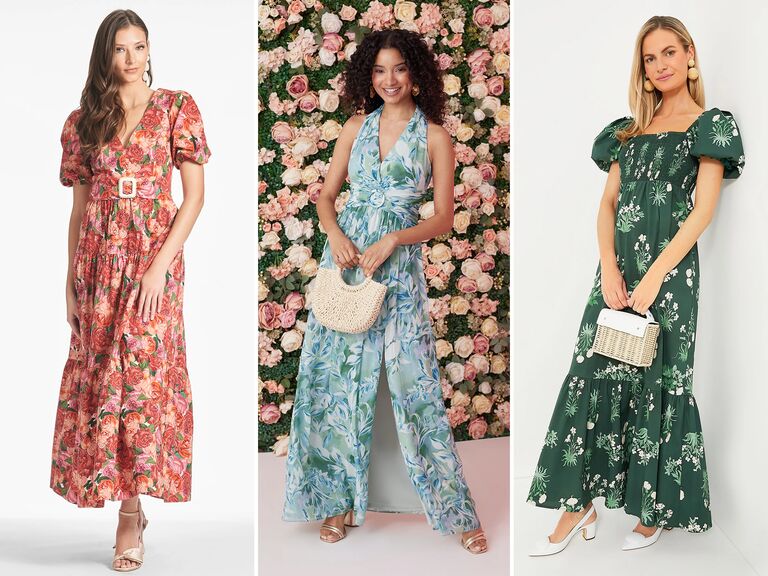 The Flare Sleeve Floral Midi Dress & Reviews - Green - Dresses