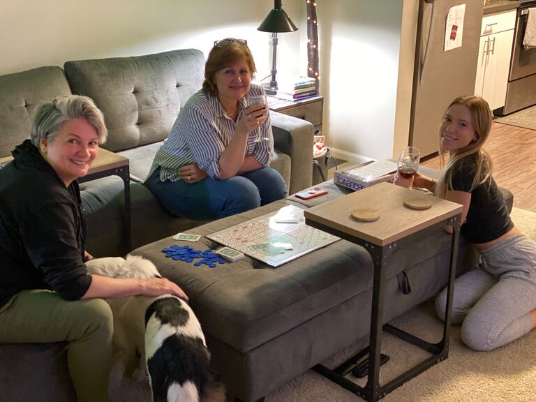 "Mom, you have to meet this girl."

We're at the beginning of the pandemic. We're all afraid to touch ANYTHING, let alone see anyone. Nothing but fear was being broadcast from every news outlet. Bad timing to start falling for someone. With David's mom stuck for a couple months in California, "game nights" began, along with a great relationship between Taylor and David's mother. Not ideal, but looking back, we are so grateful for this period in time. 