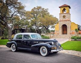 Wedding car parked outside the church