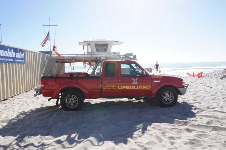 Max keeping moonlight beach safe as a lifeguard.