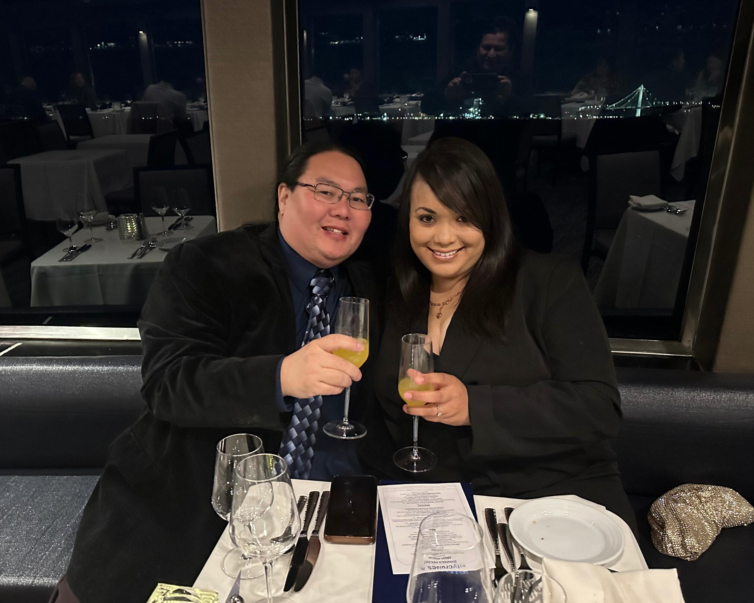 Celebrating Stephanie's birthday while cruising the San Francisco Bay.